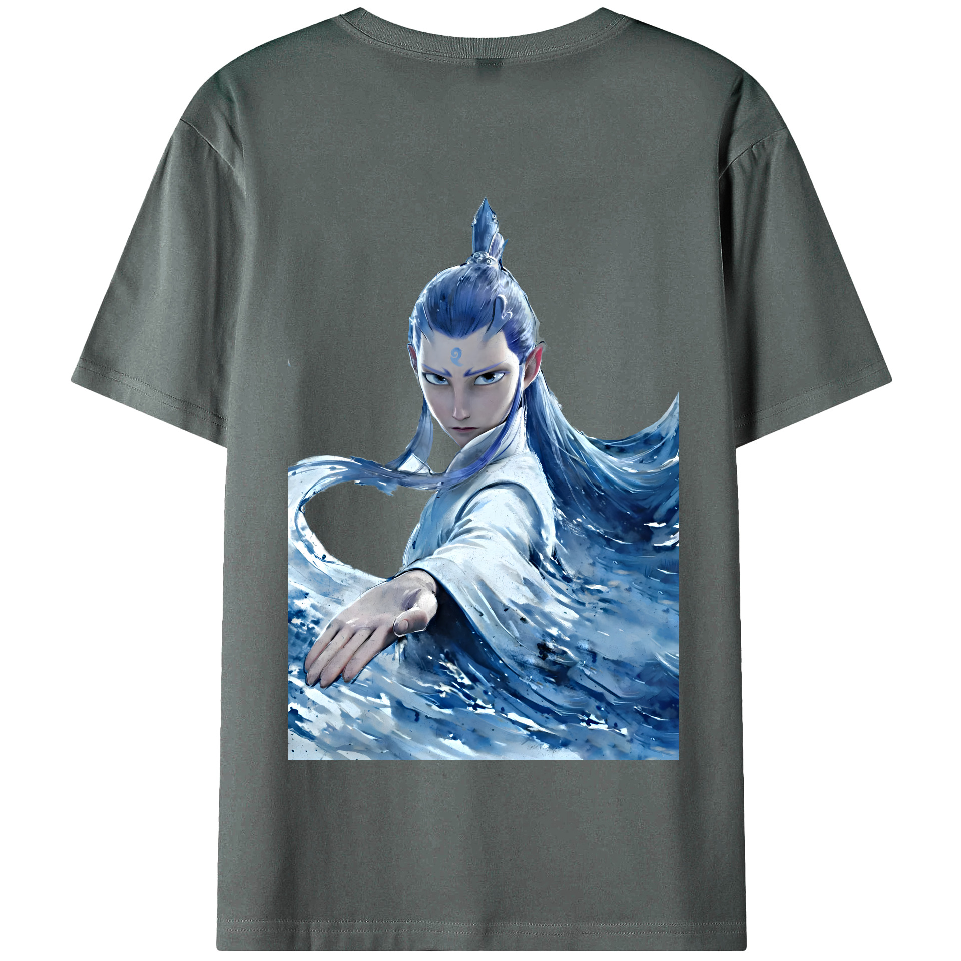 （画像用） Ne Zha 2 ナタ 魔童の大暴れ 綿100％半袖Tシャツ（背面プリント）